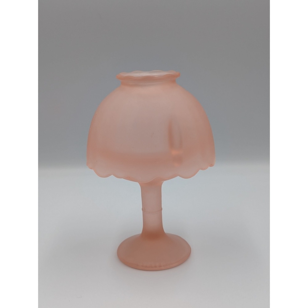 Vintage Frosted Glass Pink Fairy Lamp! Delicate Soft Pink